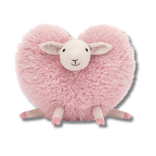 jellycat soft pink sheep in heart shape toyworld lismore