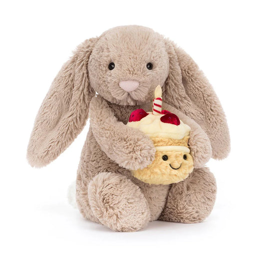 Bashful Beige Bunny 'Birthday' - Jellycat