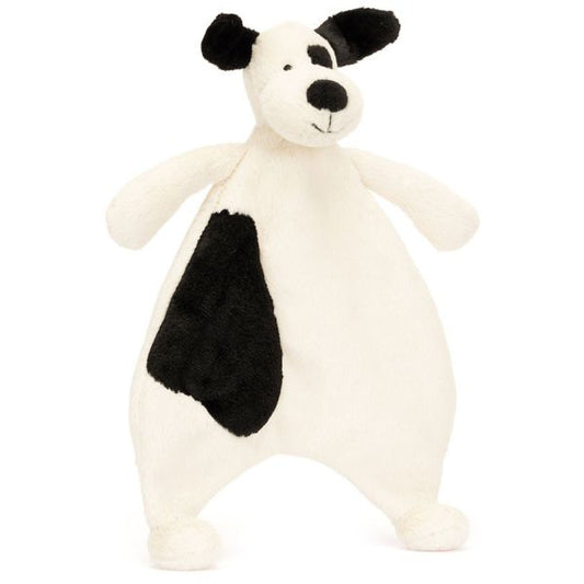 Bashful Black & Cream Puppy Comforter - Jellycat