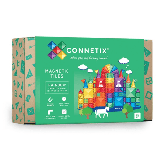 Connetix Magnetic Tiles - 102 Piece Rainbow Creative Pack