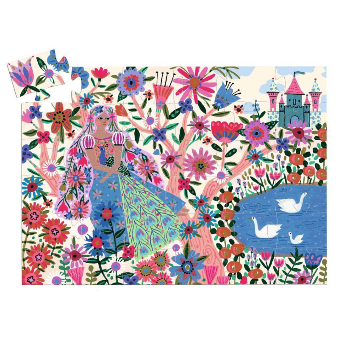 Djeco - The Princess and Her Peacock Silhouette Puzzle 36pc