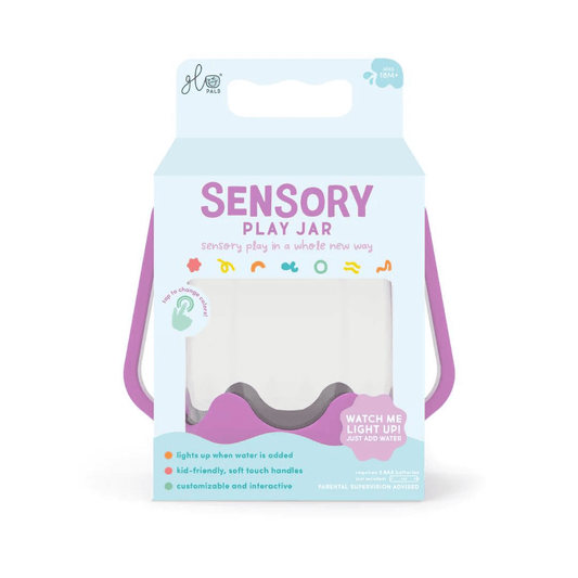 Jellystone Glo Pal sensory jars add your cubes, and sensory tools and watch it glow at toyworld lismore