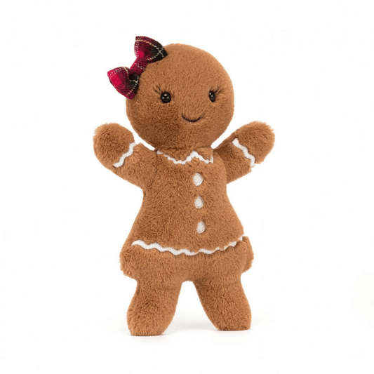 Jellycat Gingerbread Ruby soft toy with ribbon available at toyworld