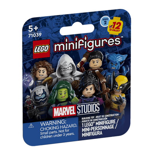 Lego Marvel minifigures in cardboard packaging at toyworld lismore