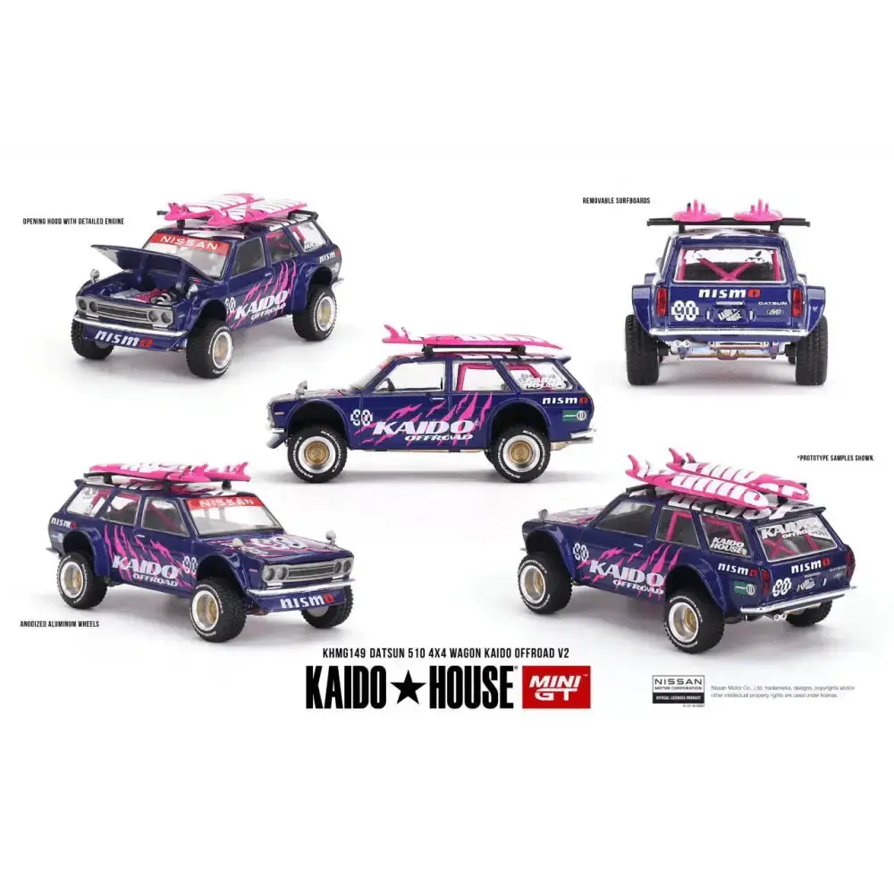 Mini GT - 1:64 Datsun 510 4x4 Wagon Offroad V2 Kaido House Purple Bulk