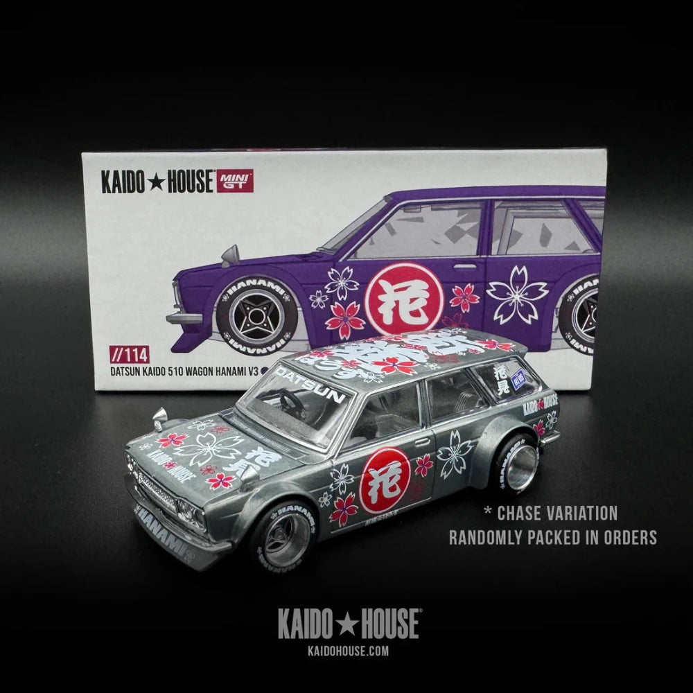 Mini GT - 1:64 Datsun 510 Wagon KAIDO 510 Hanami V3 Chase