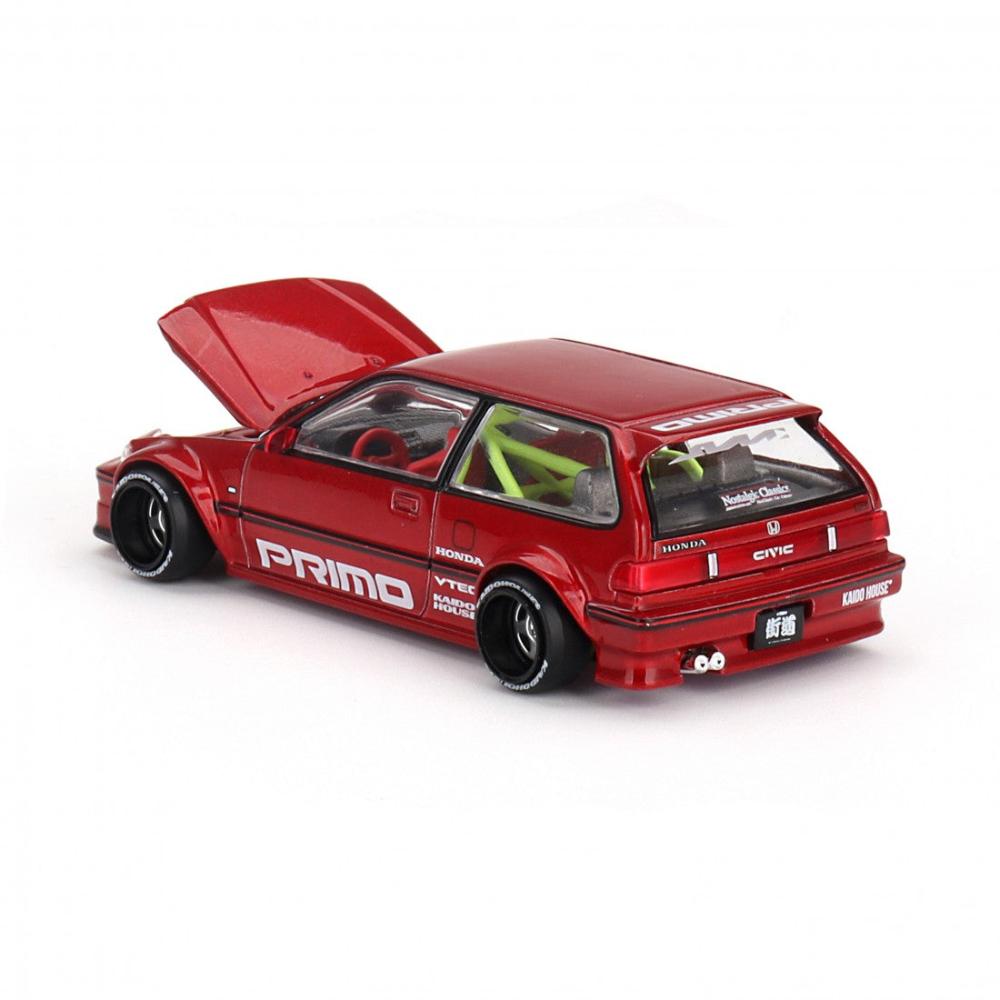 Mini GT - 1:64 Honda EF Civic Kaido Works V2 - Kaido House Red Open