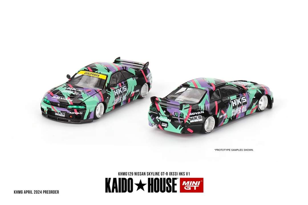 Mini GT - 1:64 Nissan Skyline HKS GT-R R33 Kaido Works V1 KHMG129