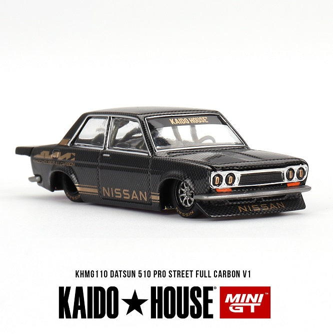 Mini GT - 1:64 Datsun 510 Pro Street Full Carbon V1 Front Angle