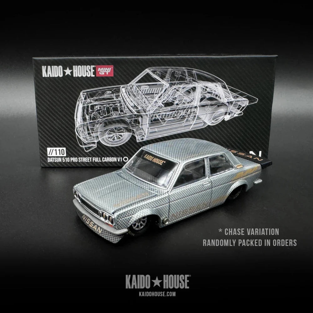 Mini GT - 1:64 Datsun 510 Pro Street Full Carbon V1 Chase