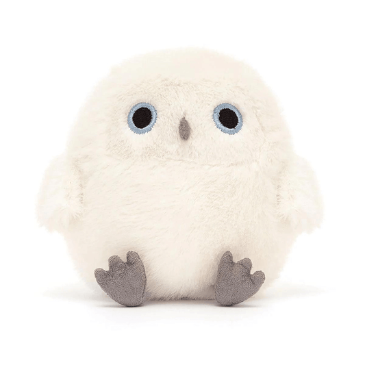 jellycat white owl with blue and black eyes at toyworld lismore