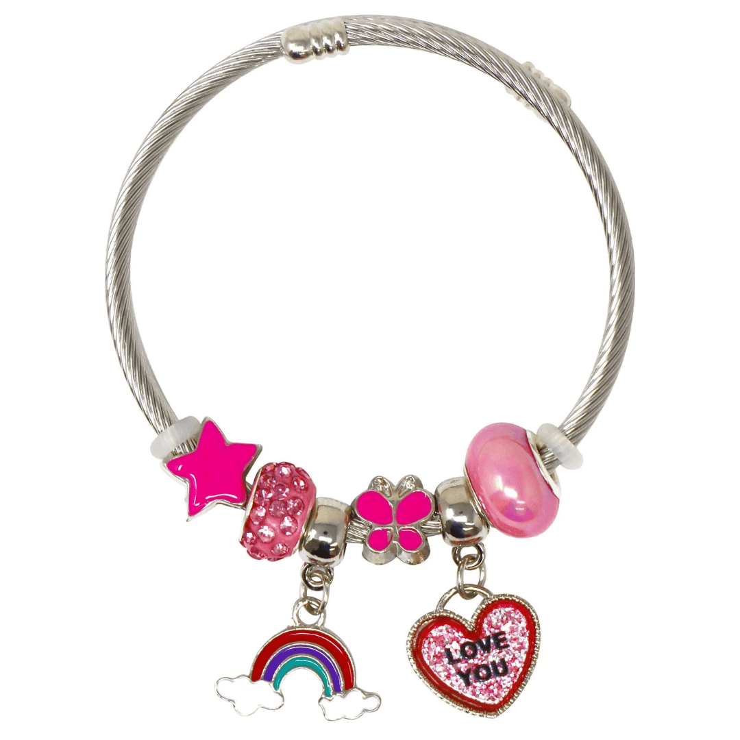 Rainbow Charm Braclet - Pink Poppy