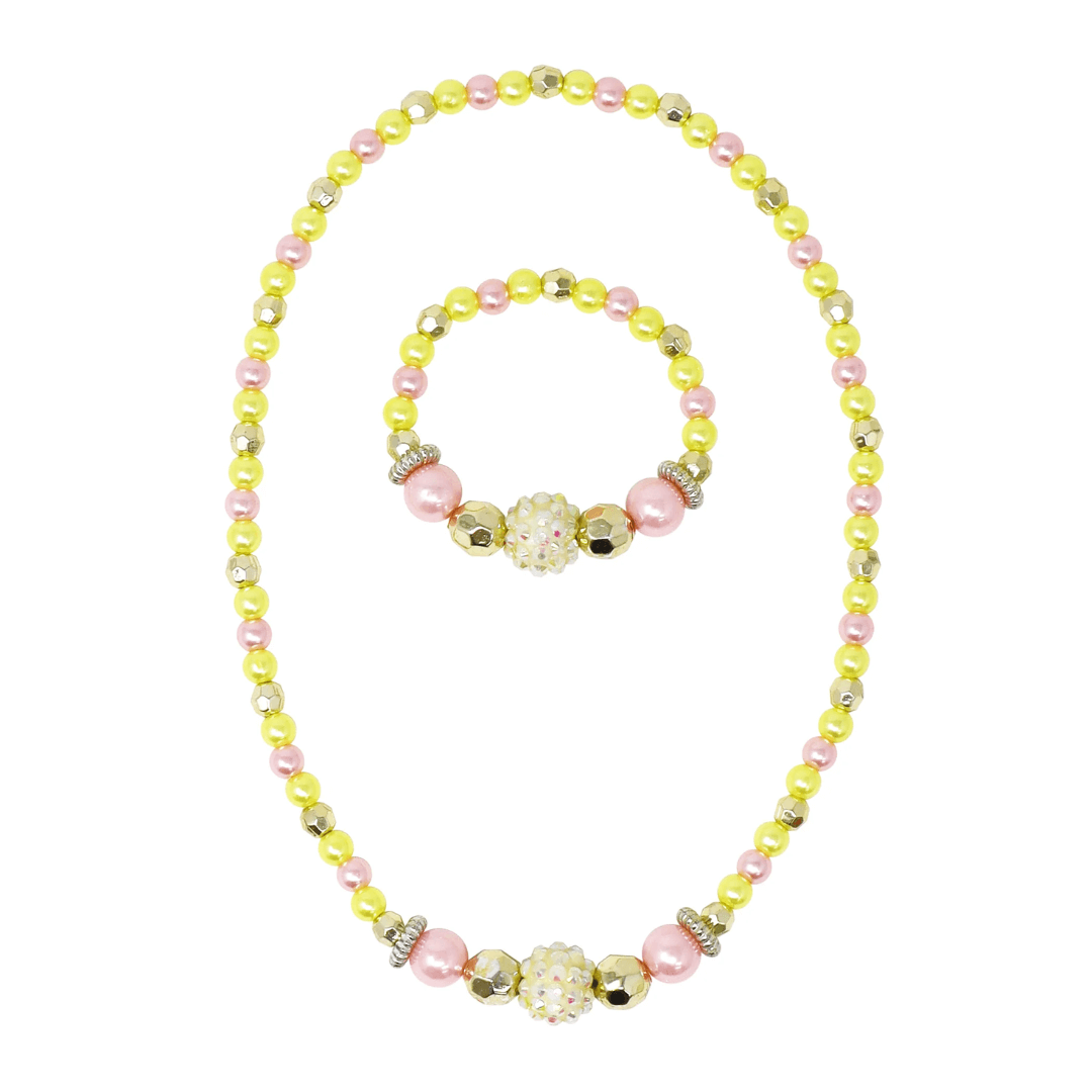 Pink Poppy - Lemon Delight Beaded Necklace and Braclet Set