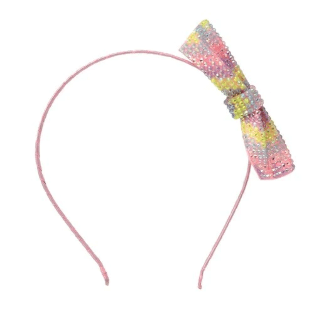 Pink Poppy - Pastel Gemstone Bow Headband