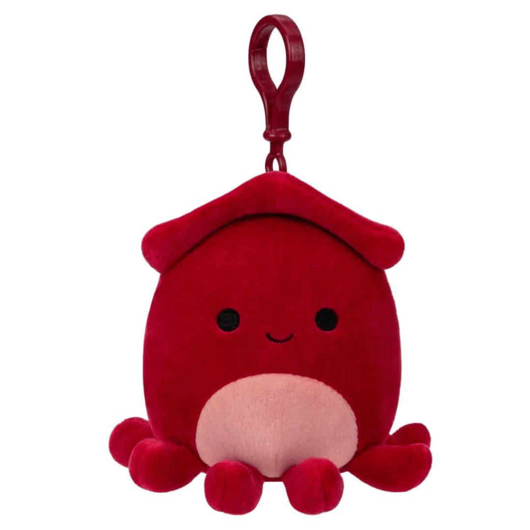 Squishmallow 3.5 clip on soft toy red squid creature toyworld lismore