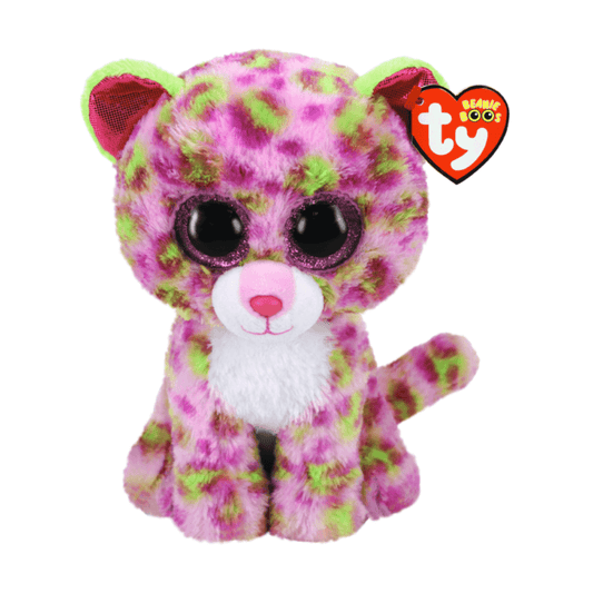 TY Beanie Boo Pink and Yellow Leopard character