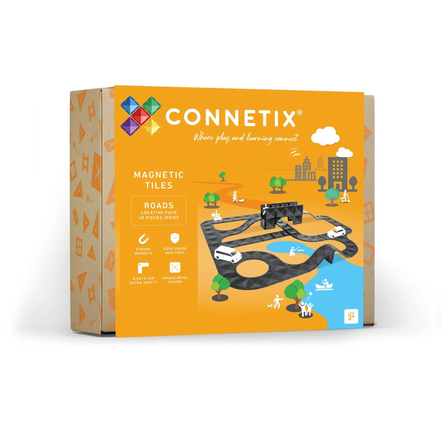 Creative Roads 48 Piece - Connetix Magnetic Tiles