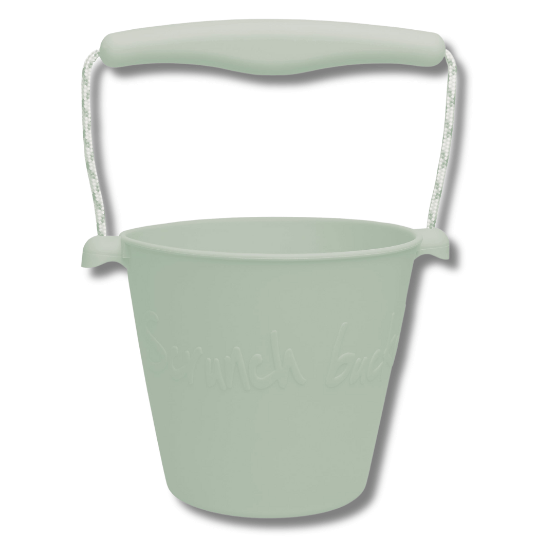 sage green scrunch silicone bucket