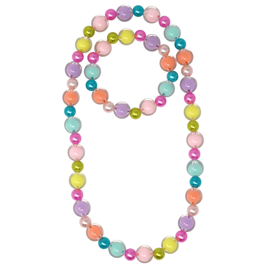 pastel rainbow beaded necklace
