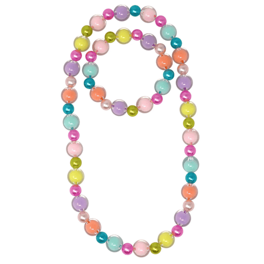 pastel rainbow beaded necklace