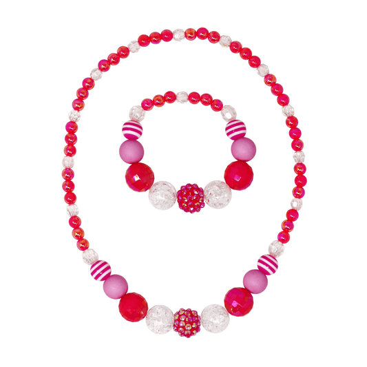 hot pinks braclet and necklace set