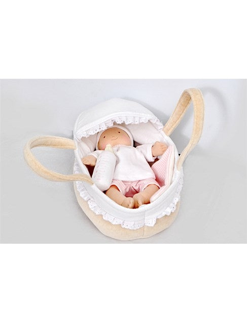 Bonikka - Grace Baby Doll in Carry Cot with Bottle & Blanket