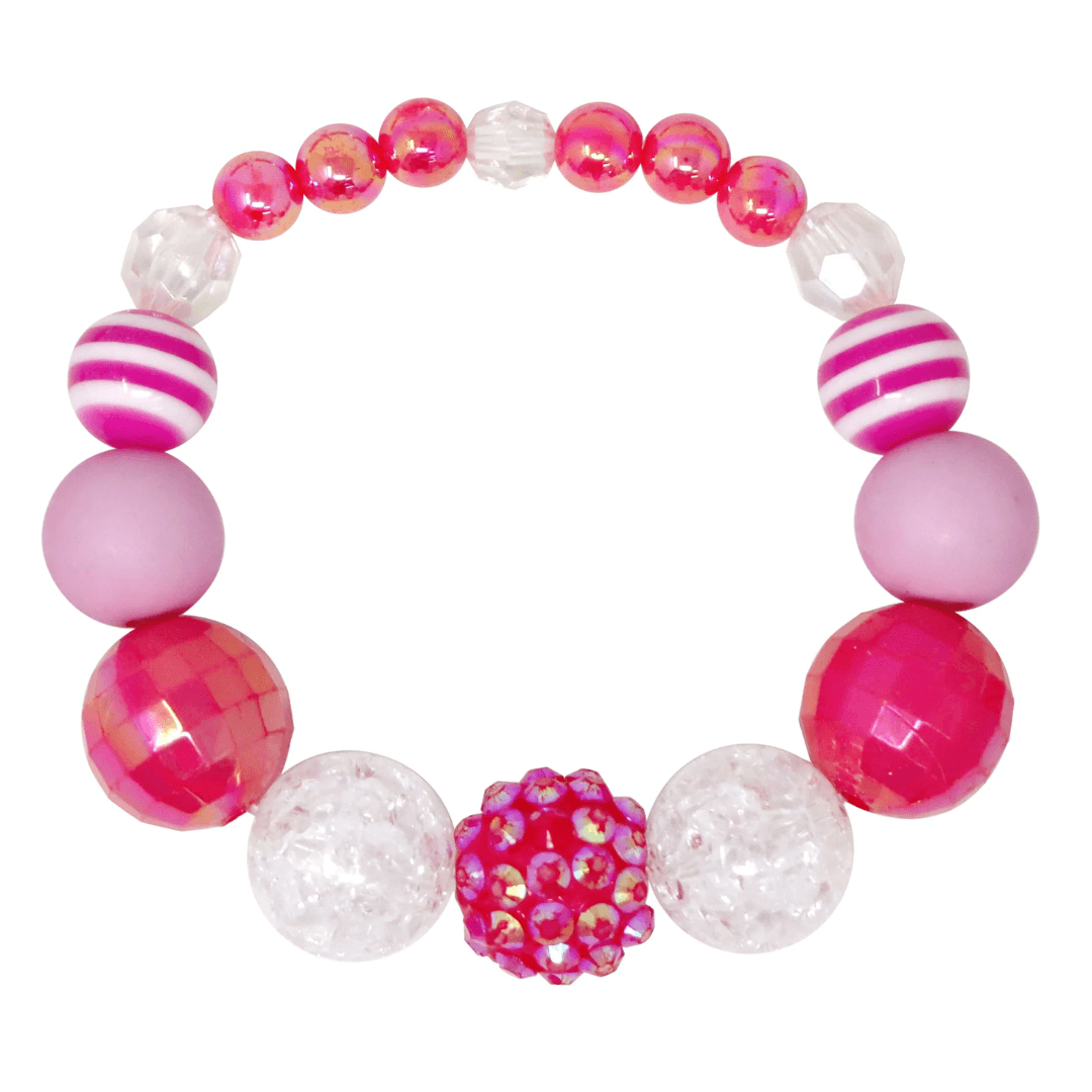 Hot pinks beads braclet
