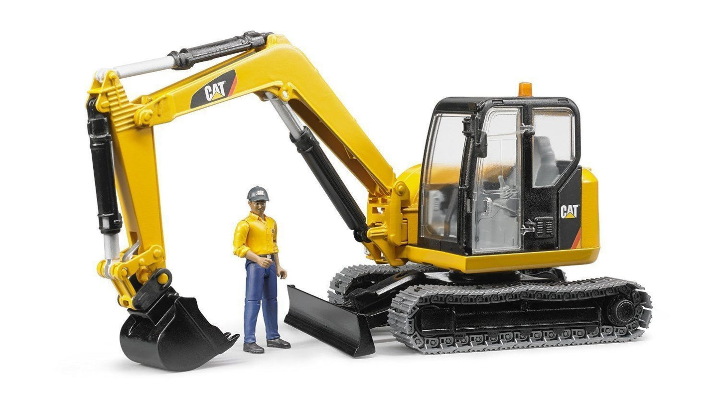 1:16 Caterpillar Mini Excavator with Worker