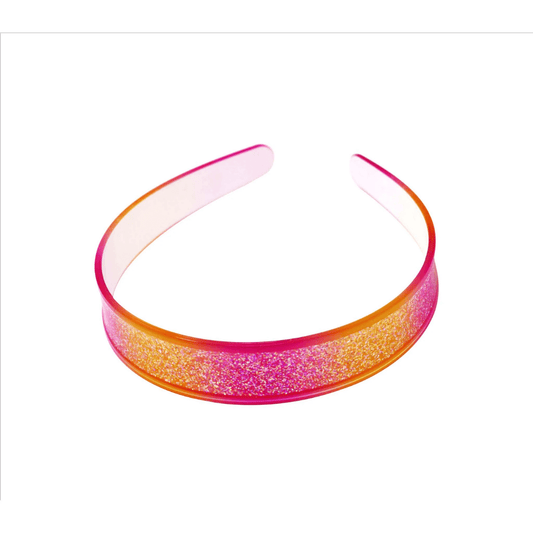 pink and yellow ombre sparkling headband