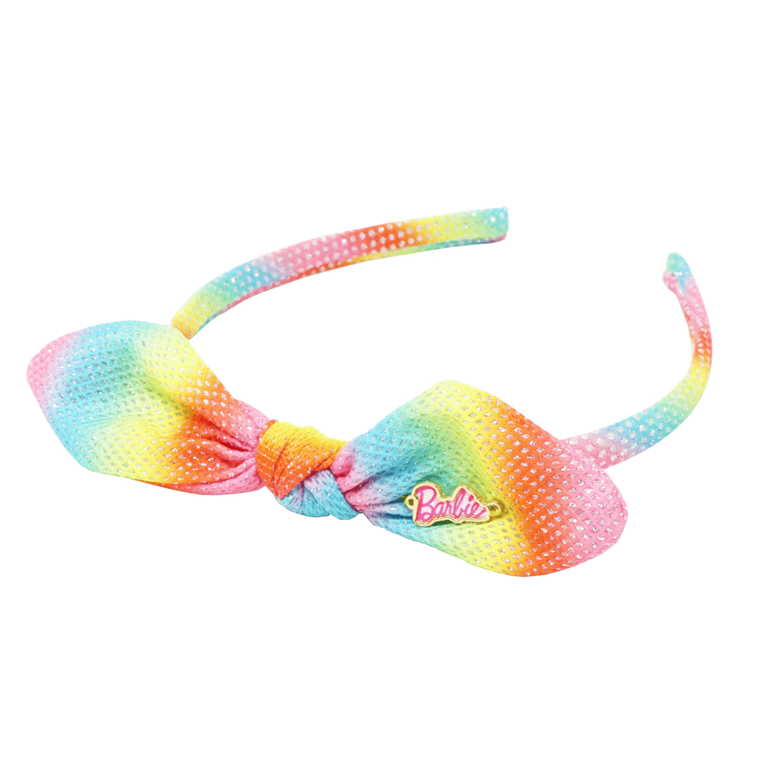 rainbow headband showing barbie pendant