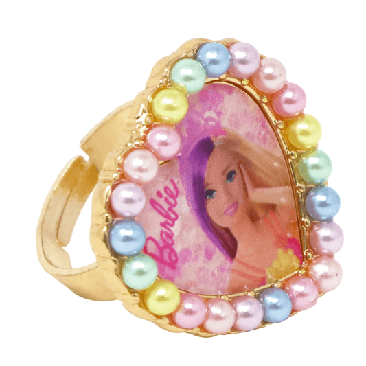 barbie adjustable ring wit pearls around the outside