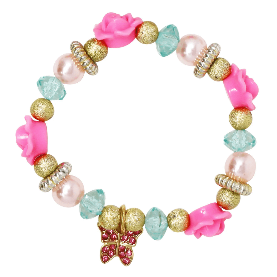 Pink Poppy - Butterfly Flower Bracelet