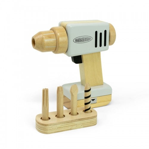 MamaMemo - Wooden Workshop Tools - Drill with Charger