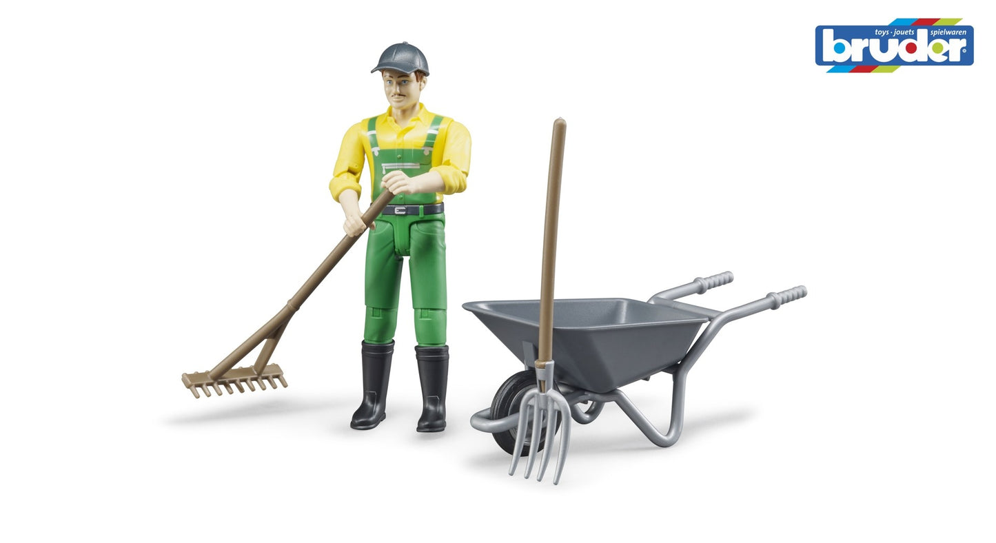 Farmer Figure Set with Barrow and Tools