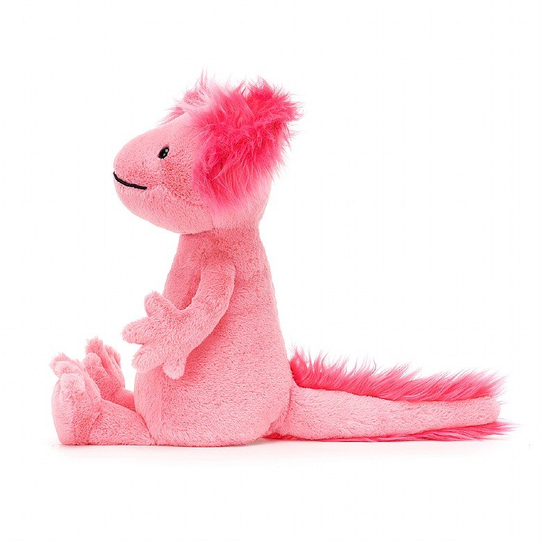 Jellycat Soft Toys Pink Axolotl Side View 