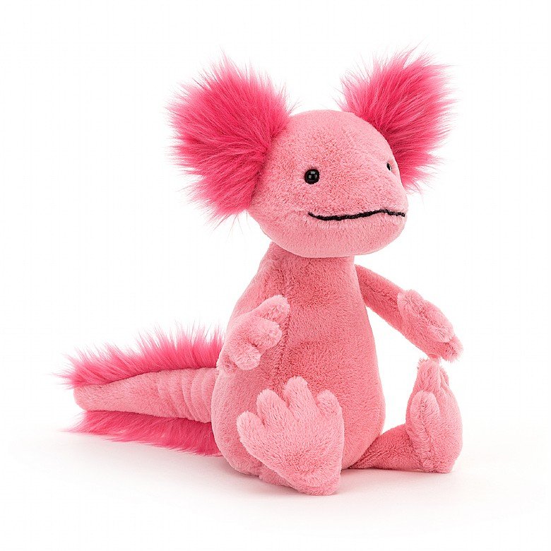 Jellycat Soft Toys Pink Axolotl Side View