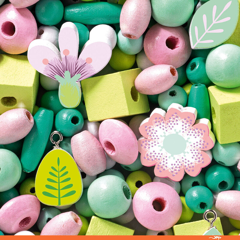 Djeco - Leaves and Flowers Wooden Beads