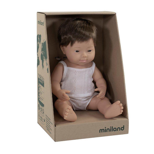 Miniland - Caucasian Down Syndrome Boy 38cm