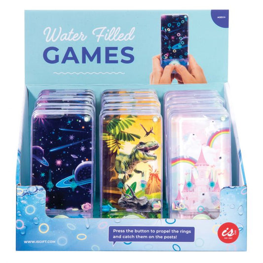 water filled games display unit, space, dinosaurs or unicorns