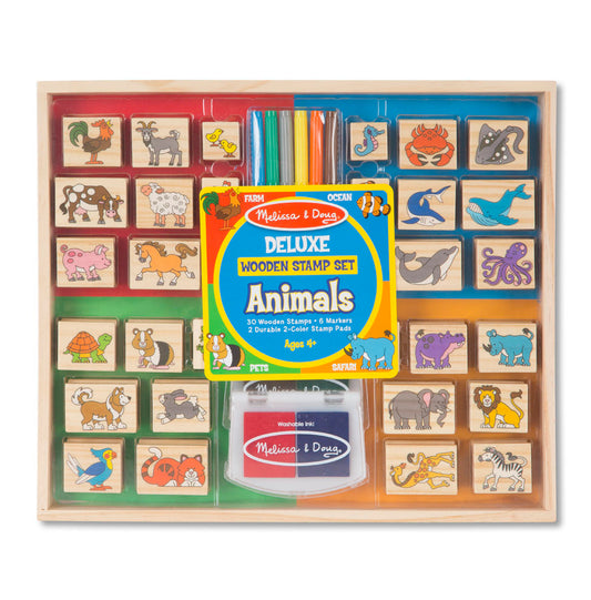 Melissa and Doug - Deluxe Wooden Stamp Set Animals