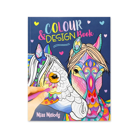miss melody horses colouring and design book 