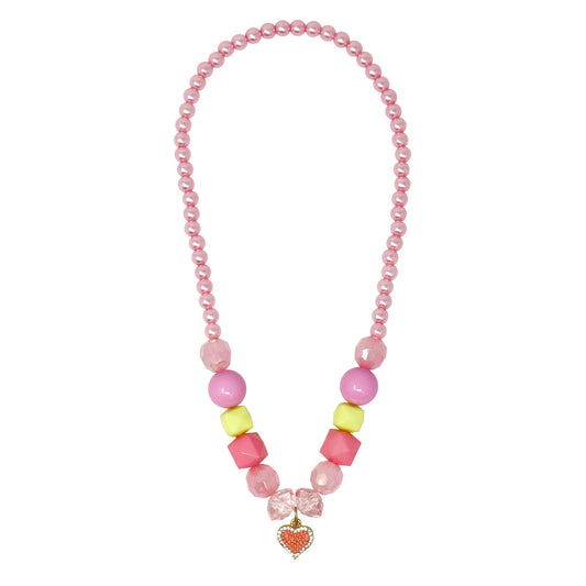 my lovely heart necklace pink poppy