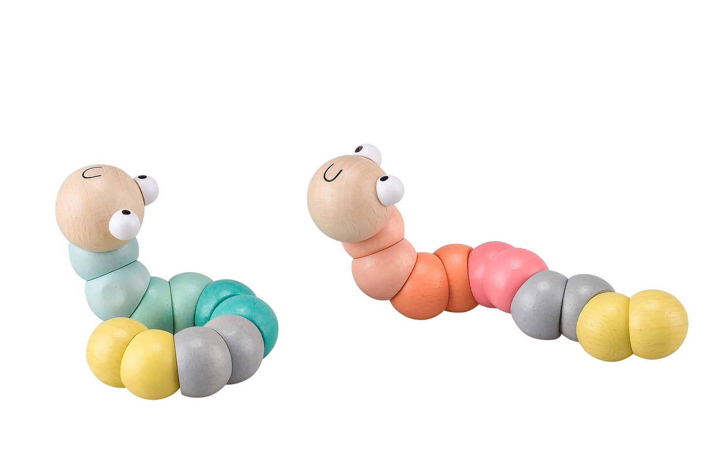 Calm and Breezy - Wooden Jointed Worm Pastel