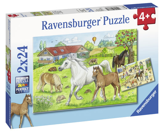 at the stables 2x24piece puzzles 