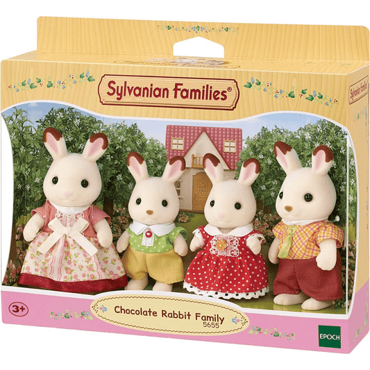 New chocolate rabbit sylvanian family with 2 adults and 2 children, family of 4