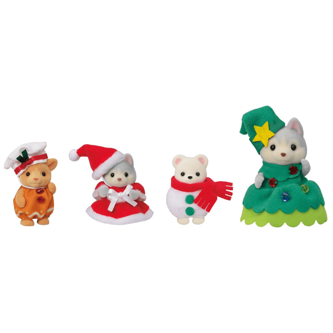 Sylvanian Familiy chirstmas character - ginger bread man, santa, snowman and christmas tree