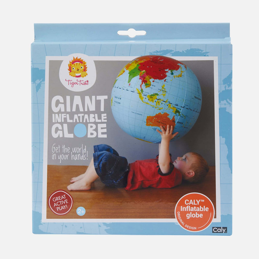 Tiger Tribe Giant Inflatable Globe Box Front View 