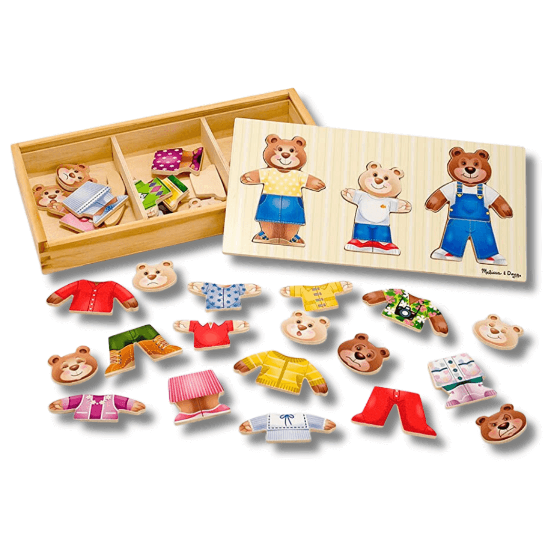 Melissa and Doug Bear Family wooden dress up set