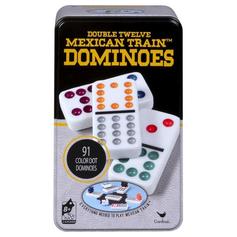 Classic Games - Double 12 Dominoes Mexican Train Tin