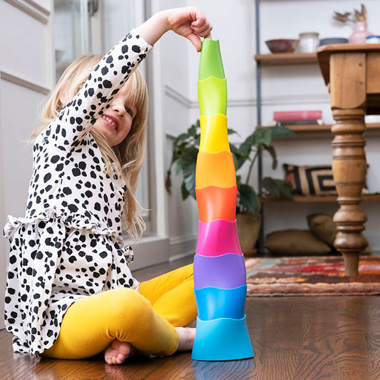 Fat Brain Spiroku Rainbow Stacking Tower Irregular shape 